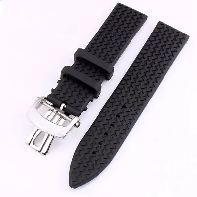 $77.99 • Buy 23mm Black Rubber Strap Fit For Mille Miglia/Gran Turismo XL Alfa Romeo Watch