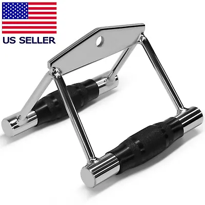 Home Gym Cable Attachment Exercise Machine Tricep Row V Pull Bar D Handle Rubber • $22.49