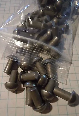 100 Steel Round Head Rivets 1/4  X 1/2  Steampunk Blacksmith Industrial Art • $17