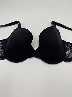 Wacoal French Garden Size 38 C Black Seamless T-Shirt Underwire Bra St:85340 • $13.50