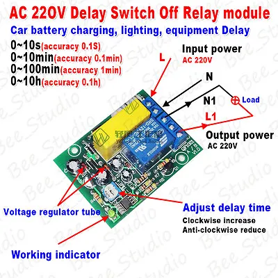 AC220V 230V 240V Timer Relay Control Module Turn Off Time Delay Switch Board PLC • £4.70