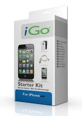 IGo Kit For Apple IPhone 4 / 3 USB Car Charger Sync Cable Screen Protector • £0.99
