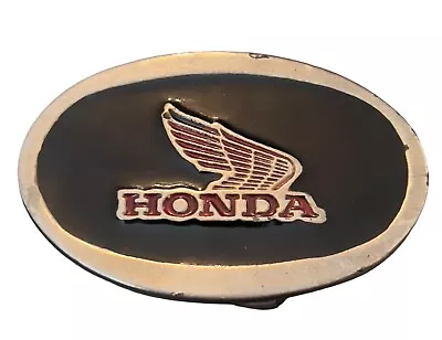 VTG HONDA Belt Buckle Classic Honda Wings -Motorcycle Black  Silver Red # 2050 • $16.95