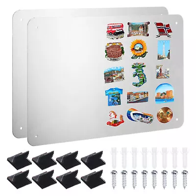 17.5x11.5  Magnetic Board2pcs Magnet Board Magnetic Wall Bulletin BoardSilver • $24.06