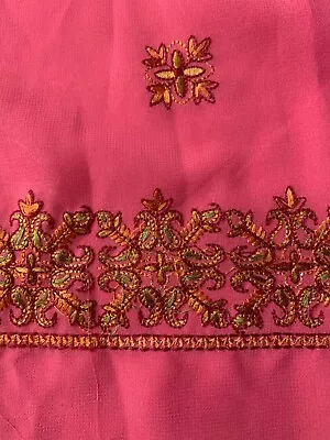 Womens Indian Pakistani Asian Unstitched Pink Suit With Dupatta Chuni • £5