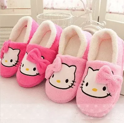 $24.95 • Buy Women House Slippers Hello Kitty Plush Warm Home Thermal Indoor Soft Sole Shoes
