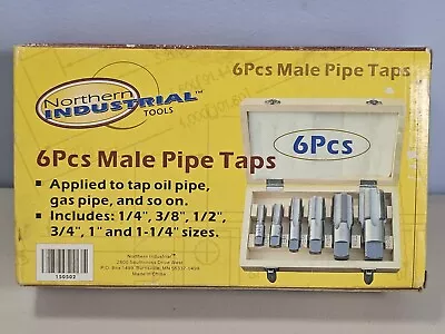 NOB Northern Industrial Tools 6pc NPT Pipe Tap Set 1/4  3/8  1/2  3/4  1  1-1/4  • $49.99