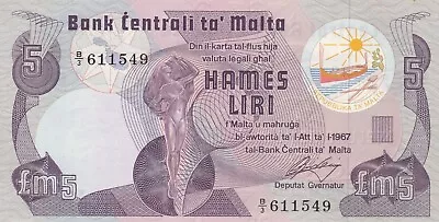 Malta 1979 5 Pounds P35 • $32.79