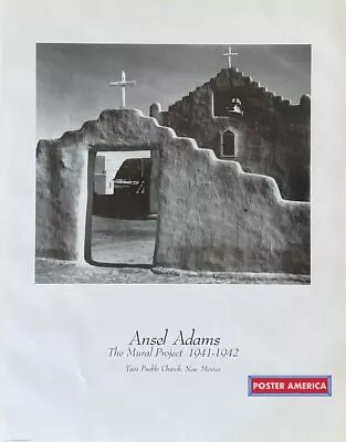 Ansel Adams Taos Pueblo Church New Mexico Photography Art Poster 22 X 28 • $20.95