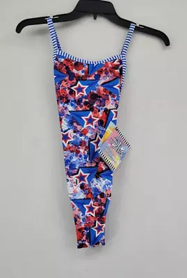 $14.95 • Buy Dolfin Stars, Red/White/Blue  Swim Suit One Piece Size 16, NEW