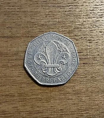 2007 50p Coin Scouts 100th Anniversary Be Prepared Fifty Pence Coin Circulated • £1.99