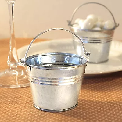 1 Miniature Galvanized Bucket Wedding Favor Shower Garden Party Candy Pail Mini • $6.78