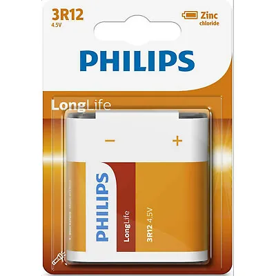 £3.48 • Buy 3R12 Batteries - PHILIPS  Zinc 3LR12 4.5V Battery  3R12L1B/10 | 1 Pack