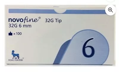 NOVOFINE 32G PEN TIPS 6 NOVO NORDISK 100 Count • $40