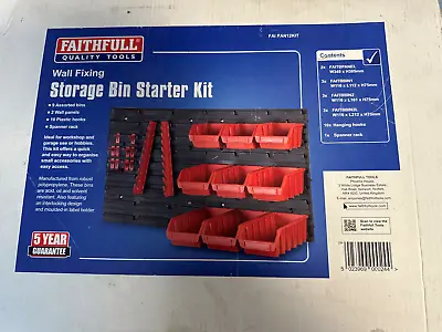 Faithfull Wall Fixing Storage Bin Starter Kit FAI PAN12KIT • £18.99