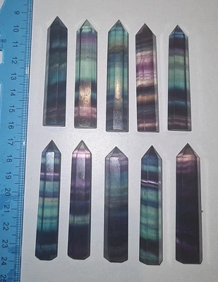 £7 • Buy Rainbow Fluorite Tower Point A+ Grade Obelisk Crystal Wand Decor Natural 👌 
