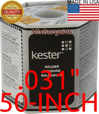 GENUINE KESTER ELECTRONICS & ELECTRICAL SOLDER 60/40 .031  (0.8mm) 50 INCHES • $4.98