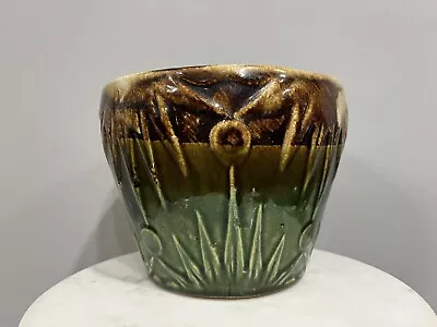 Vintage 1930s Robinson Ransbottom Sun And Moon Boho Green & Brown Planter *Read* • $24.99