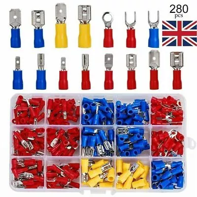 280PCS Car Wire Assorted Insulated Electrical Terminals Connectors Box Kit • £5.79