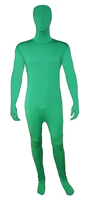 Mens Lycra Bodysuit Jumpsuit Green Zentai Suit 2nd Skin Fancy Dress • £199.99