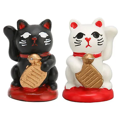 Fortune Cat Ornaments Resin Waving Lucky Cat Japanese For Table Restaurant UK • £4.60