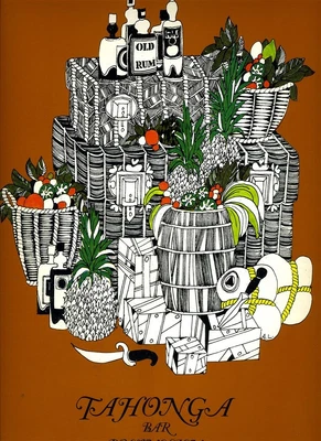 $174.82 • Buy TAHONGA Bar Polynesian Illustrated Drinks Menu Paris France TIKI Polynesian