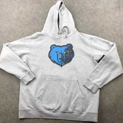 Memphis Grizzlies Hoodie Mens XL Gray Blue Logo Graphic Sweatshirt Hooded • $19.71