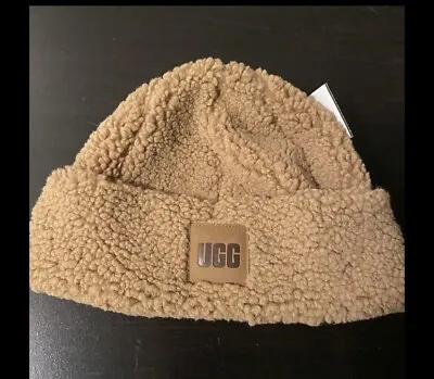 Ugg Womens Sherpa Cuff Beanie In Caramel OS • $28