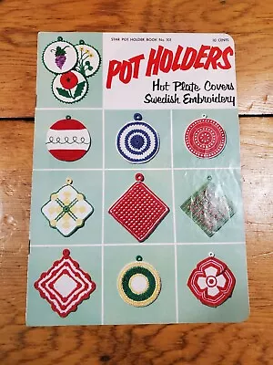 Vintage Star Pot Holder Book Crochet Patterns Free Shipping   • $12.99