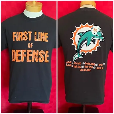 Rare Miami Dolphins First Line Of Defense Shirt Size Medium Wake Vernon Jersey • $17