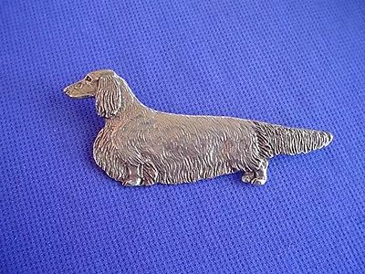 Dachshund Longhair Standing #19B Pewter Hound DOG JEWELRY By Cindy A. Conter • $24