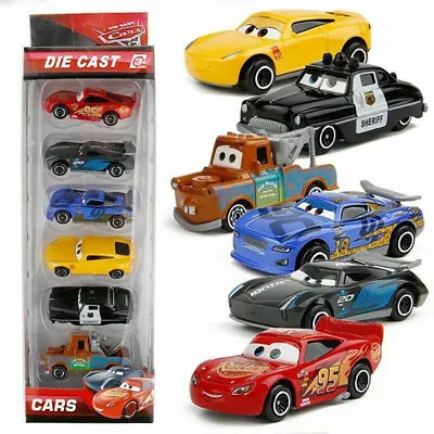 6pcs Cars 3 Lightning McQueen Racer Car Model Kids Toy Collection Set Boxed Gift • £11.99