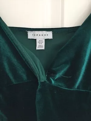 Topshop Teal Green Velvet Vest Bodysuit Size 12 • £0.99