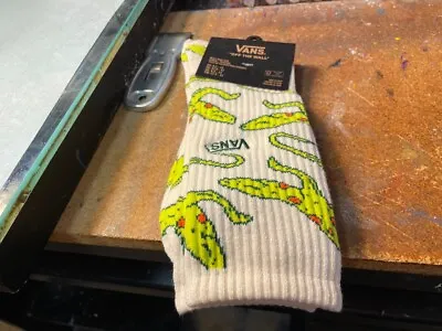 Vans Crew Socks  Salamander White Neon Green  Size Men's 9 -13 NEW • $13.29