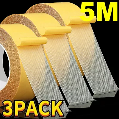 3 Pack Strong Adhesive Double-sided Gauze Fiber Mesh TapeWaterproof Tape 15ft • $8.99