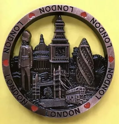 London Metallic Fridge Magnet Westminster Big Ben Tower Bridge Souvenir Gift • £3.99