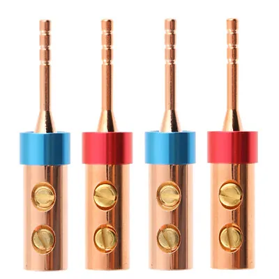4pcs Banana Plugs 2mm Pin Screw Type Audio Speaker Cable Connector Red Copper • $6.63