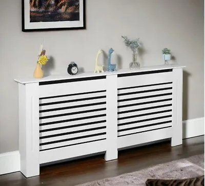 EHome Design Modern Radiator Cover With Horizontal Slats In White X-Large • £59.99