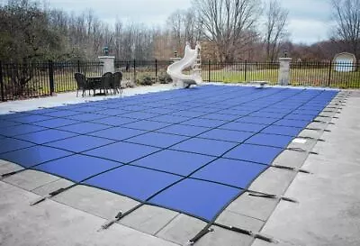 HPI Rectangle BLUE MESH In-Ground Swimming Pool Safety Cover (Choose Size) • $837.77