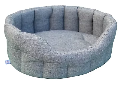 P&L Country Dog Heavy Duty Oval High Sided Bolster Style All Basketweave Dog Bed • £82.49