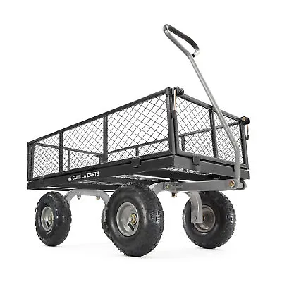 Gorilla Carts Steel Utility Cart Garden Beach Wagon 800 Pound Capacity Gray • $145.99