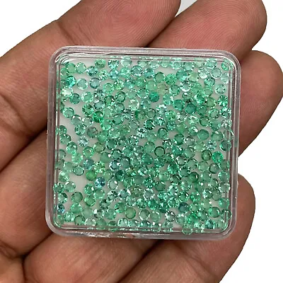 50 Pcs Natural Colombian Emerald 1.9-2mm Round Loose Untreated Gemstones Lot • £31.67