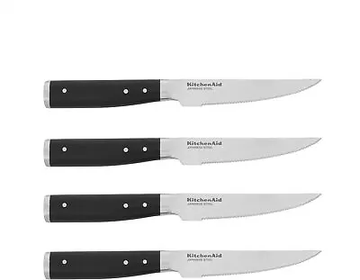 KitchenAid Gourmet 4-Piece Forged Triple Rivet Steak Knife Set Black • $94.58