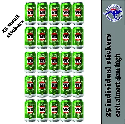 VB Can 25 X 4cm High BEER 4x4 Mancave  Esky Fridge BOAT CAR Decal STICKER Party • $10.95