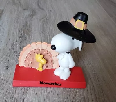 Bradford Exchange Snoopy Perpetual Calendar NOVEMBER Peanuts Thanksgiving Turkey • $29.99