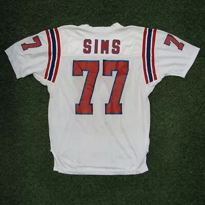 1988 Kenneth Sims Game Worn White New England Patriots Jersey • $290