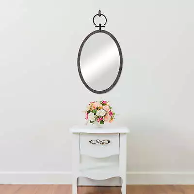 24.8  X 14.1 Bronze Industrial Wall Mirror With Metal Hanging Loop Décor Mirrors • $27.10