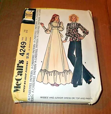 Vintage Mccalls Pattern 4249 ~ Misses Dress Pants Top ~ Size 12 *uncut • $22.50