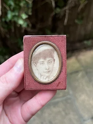 Unusual Antique Victorian Very Fine Paperweight Or Map Weight Leather With Photo • £60