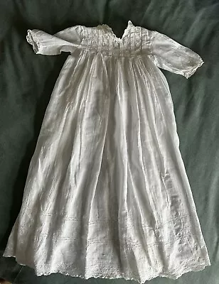 Antique Victorian/Edwardian Child’s Christening Dress Or Nightgown • £7
